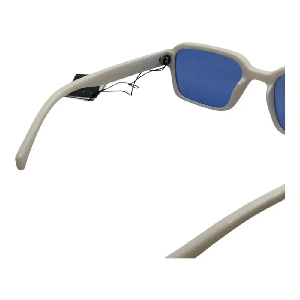 SZADE NIB Booth Sustainable On Trend Squared Off Heavy Cream/Prussian Sunglasses